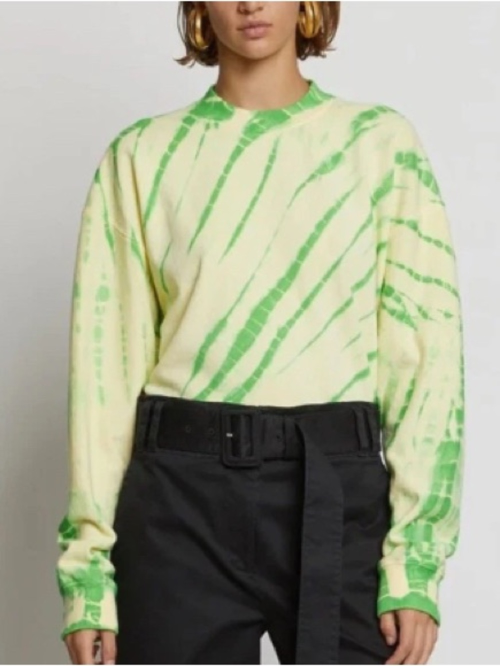 Proenza Schouler White Label Tie-Dye Cotton Cropped Sweatshirt size S